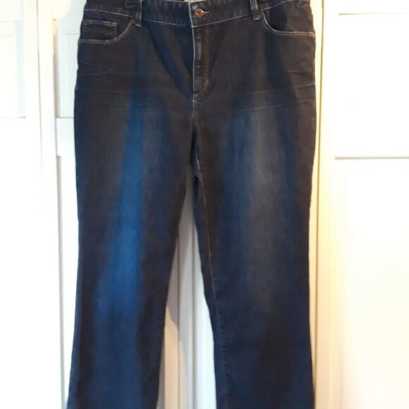 Chico's Platinum Denim Dark Wash Jeans Size 16 - Picture 1 of 12